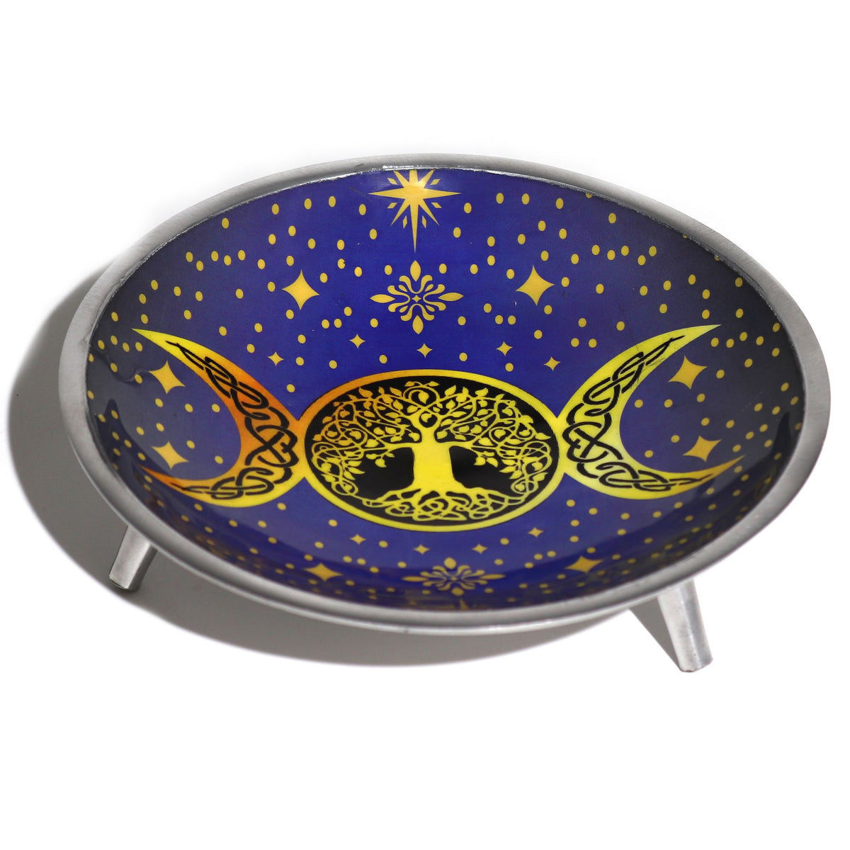 Triple Leg Offering Plate - Purple Triple Moon