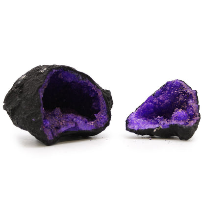 Calsite Geodes - Black Rock - Purple