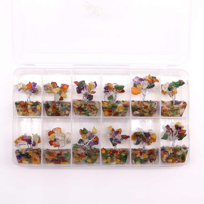 Mini Gemstone Tree on Orgonite Base - Multi Stones