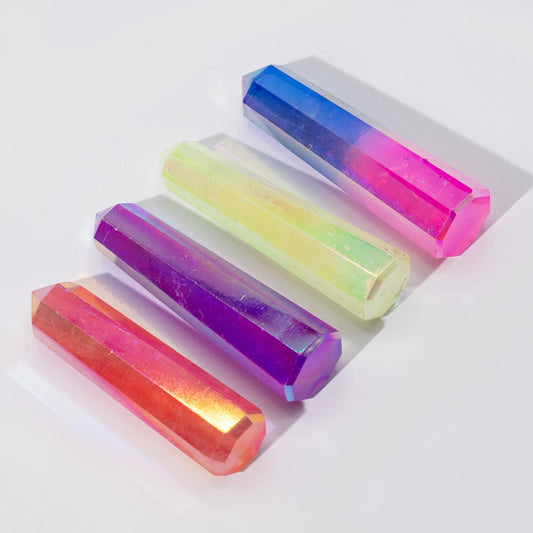 Gemstone Obelisk Point - Crystal Quartz - Purple