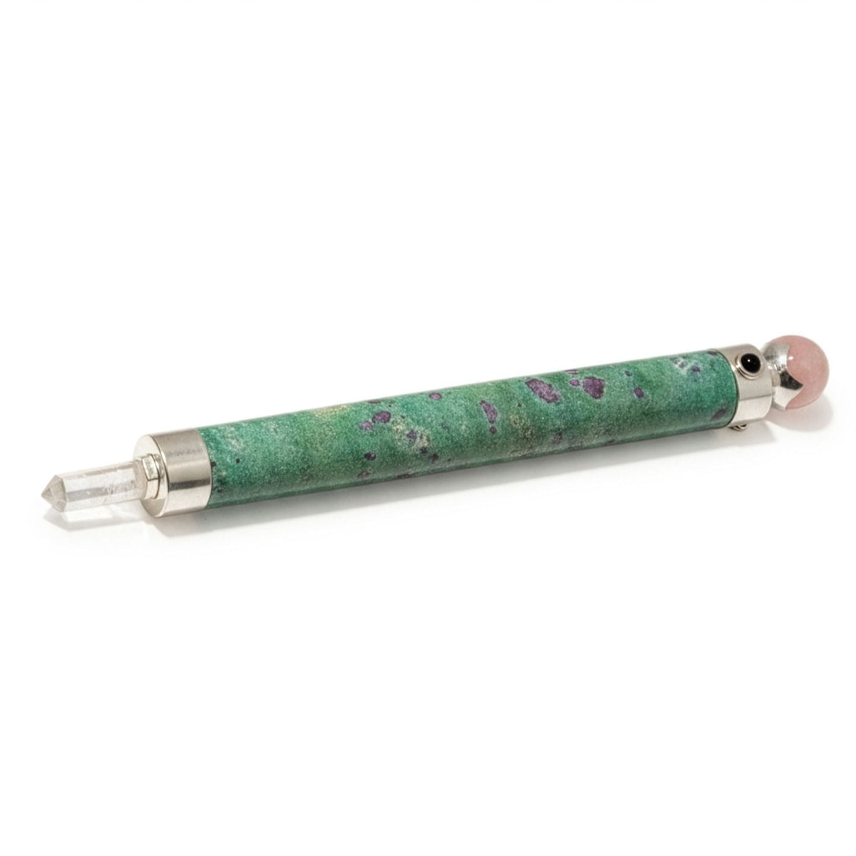 Verdant Heart Wand - Ruby Fuchsite Rose Quartz