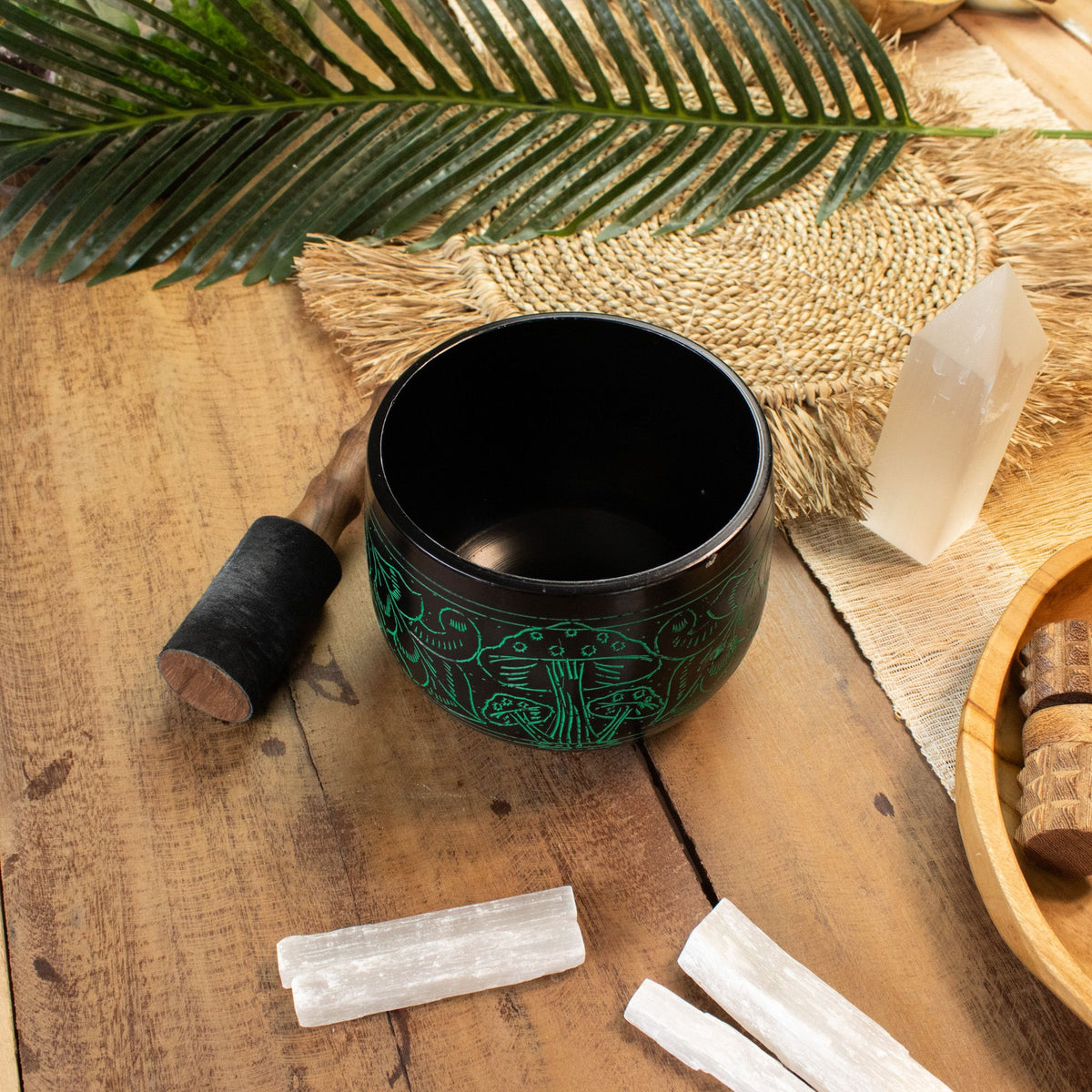 Cauldron Singing Bowl - Magic Mushroom - Green