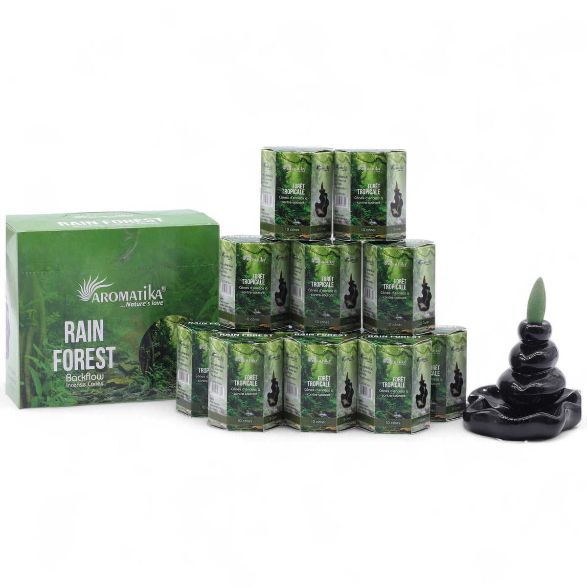 Aromatika Masala Backflow Incense Cones - Rain Forest