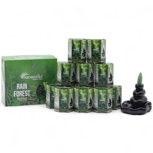 Aromatika Masala Backflow Incense Cones - Rain Forest