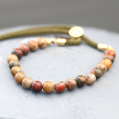 Moss String Bracelet - &nbsp;Picasso Jasper