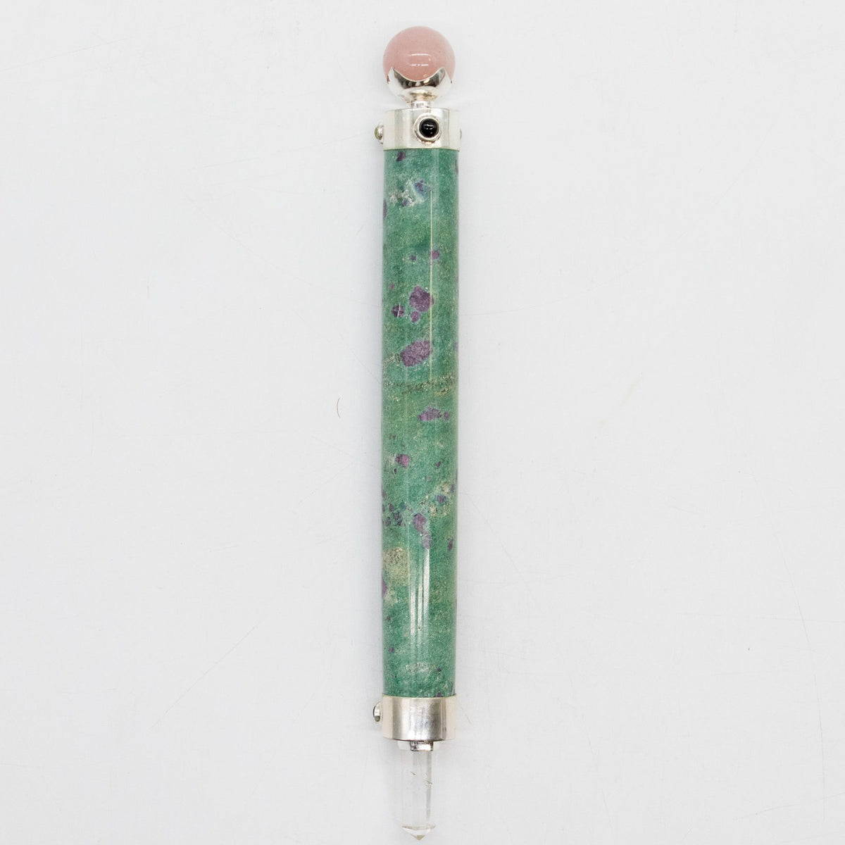 Verdant Heart Wand - Ruby Fuchsite Rose Quartz