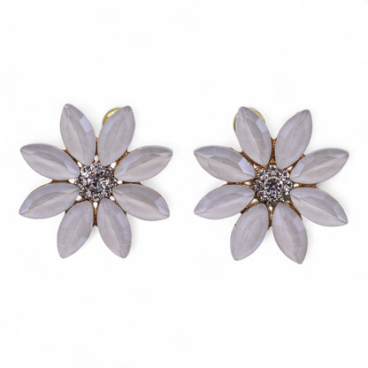 Pearl Vintage Glass Flower Earrings