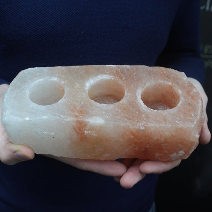 Natural Salt 3 Candle Holder