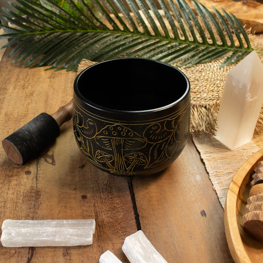 Cauldron Singing Bowl - Magic Mushroom - Yellow