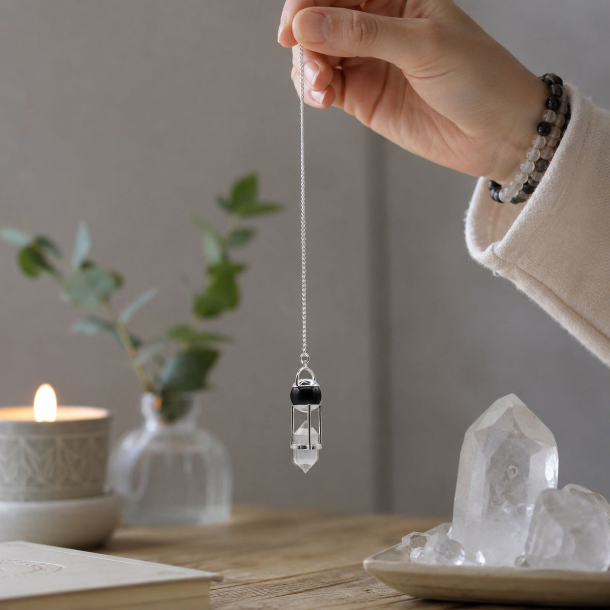 Double Power Pendulum - Obsidian Globe