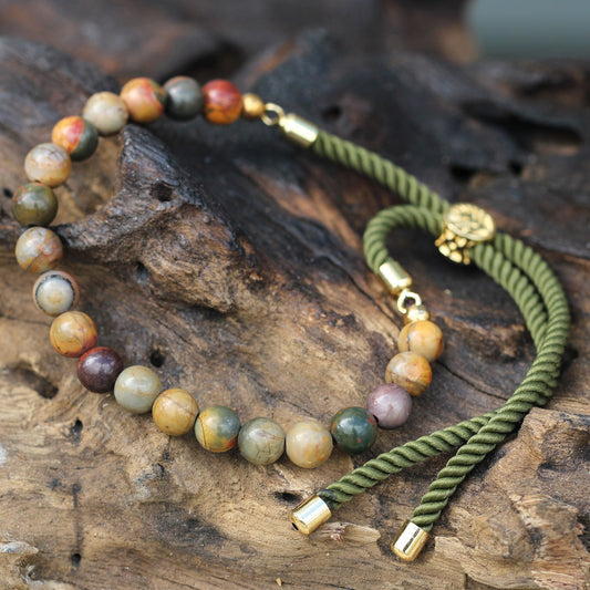 Moss String Bracelet - &nbsp;Picasso Jasper