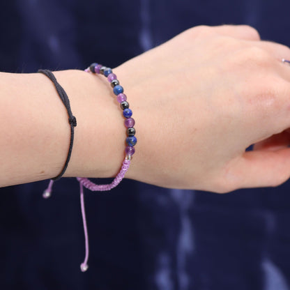 Zodiac Candle & Gemstone Bracelet - Aquarius