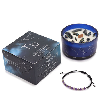 Zodiac Candle & Gemstone Bracelet - Capricorn