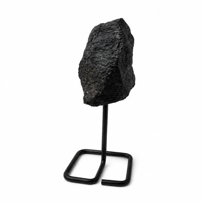 Mineral Specimen on Metal Stand - Black Tourmaline