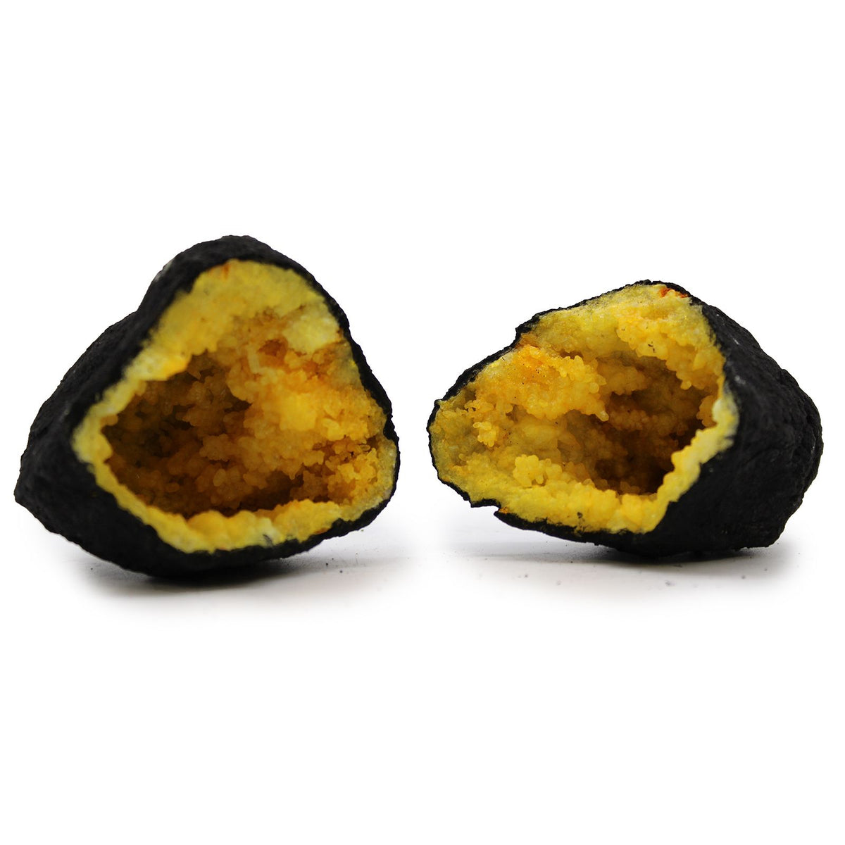 Calsite Geodes - Black Rock - Yellow