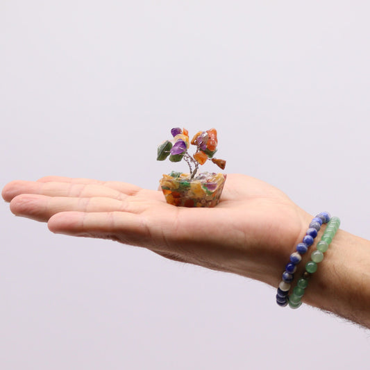 Mini Gemstone Tree on Orgonite Base - Multi Stones