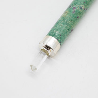 Verdant Heart Wand - Ruby Fuchsite Rose Quartz