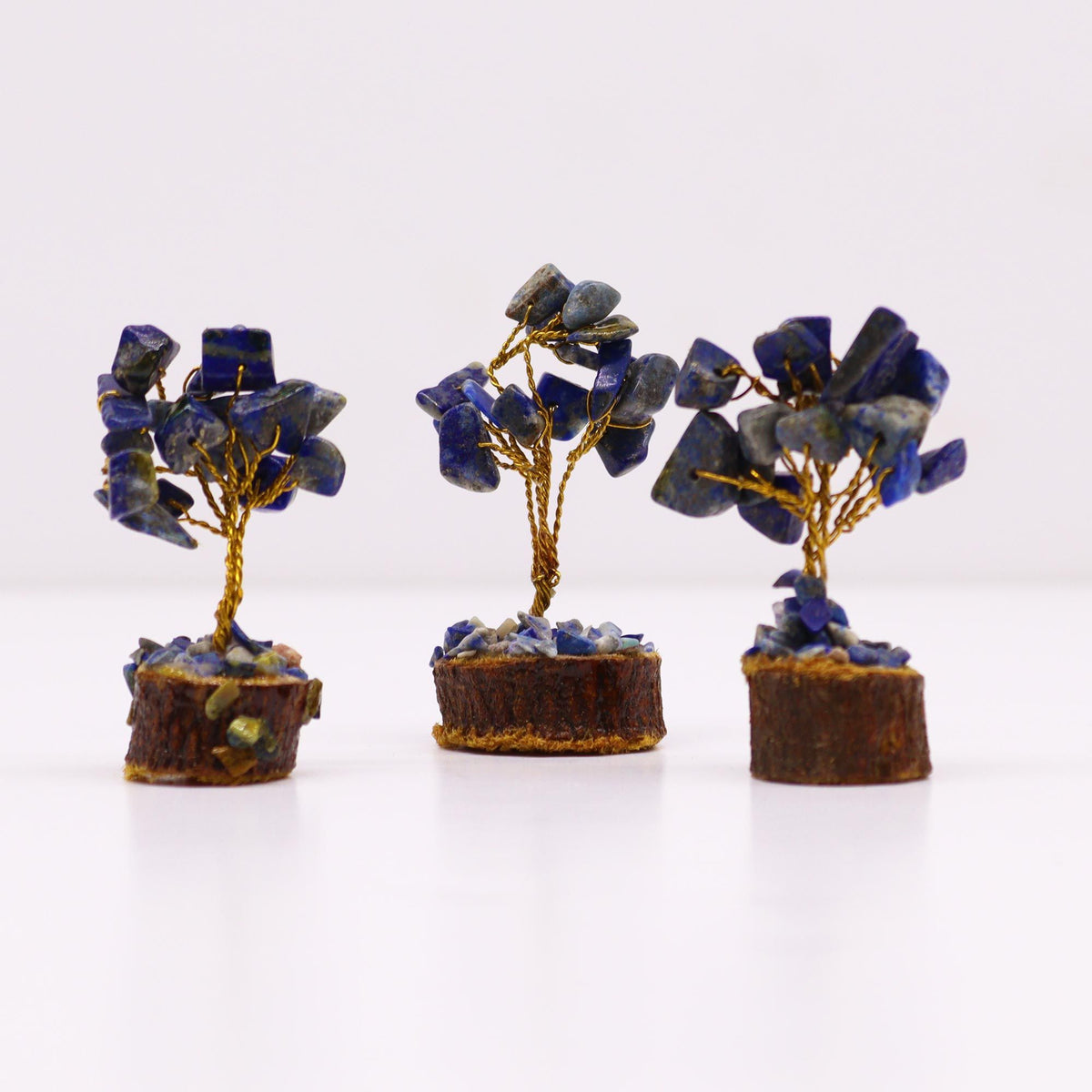 Mini Gemstone Tree On Wood Base - Sodalite