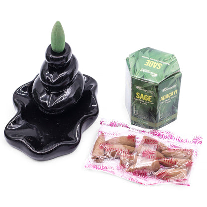 Aromatika Masala Backflow Incense Cones - Sage