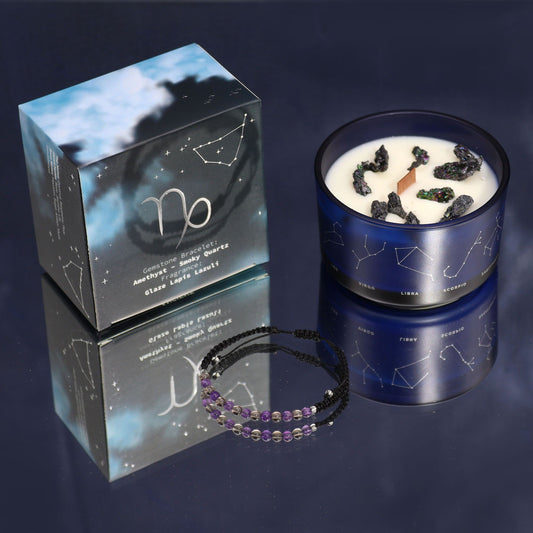 Zodiac Candle & Gemstone Bracelet - Capricorn