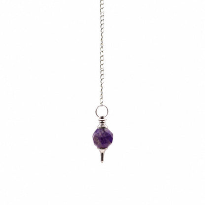 Faceted Gemstone Pendulum - Amethyst