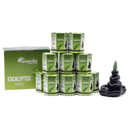 Aromatika Masala Backflow Incense  Cones - Eucalyptus