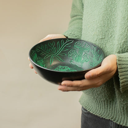 Aluminum Singing Bowl - Magic Mushroom - Green