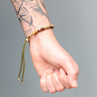 Black String Bracelet - Tiger Eye