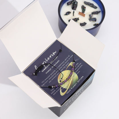 Zodiac Candle & Gemstone Bracelet - Capricorn