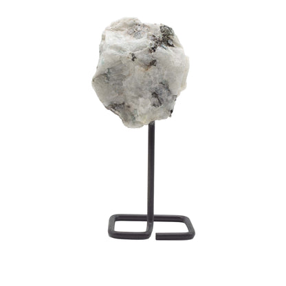 Mineral Specimen on Metal Stand - Rainbow Moonstone