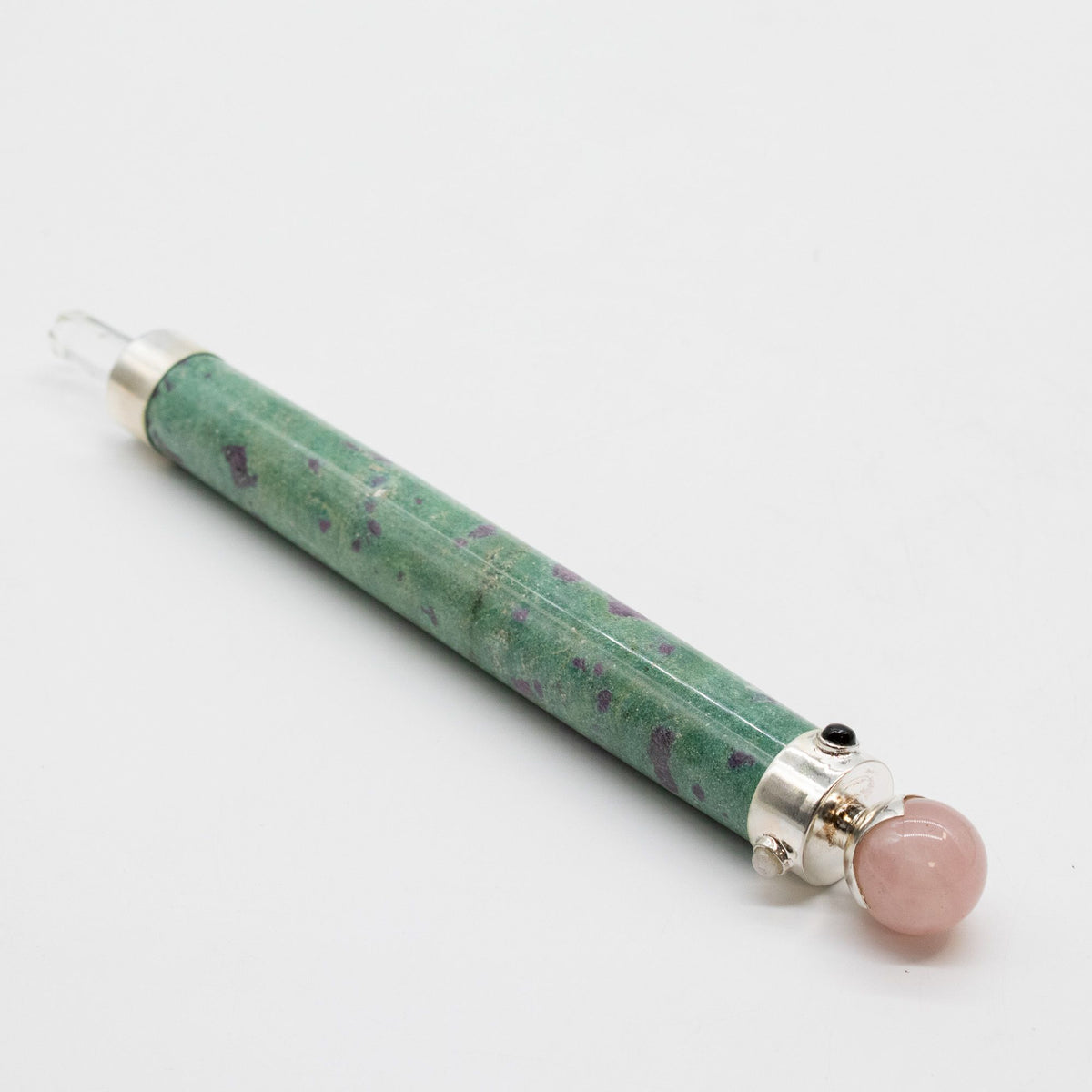 Verdant Heart Wand - Ruby Fuchsite Rose Quartz