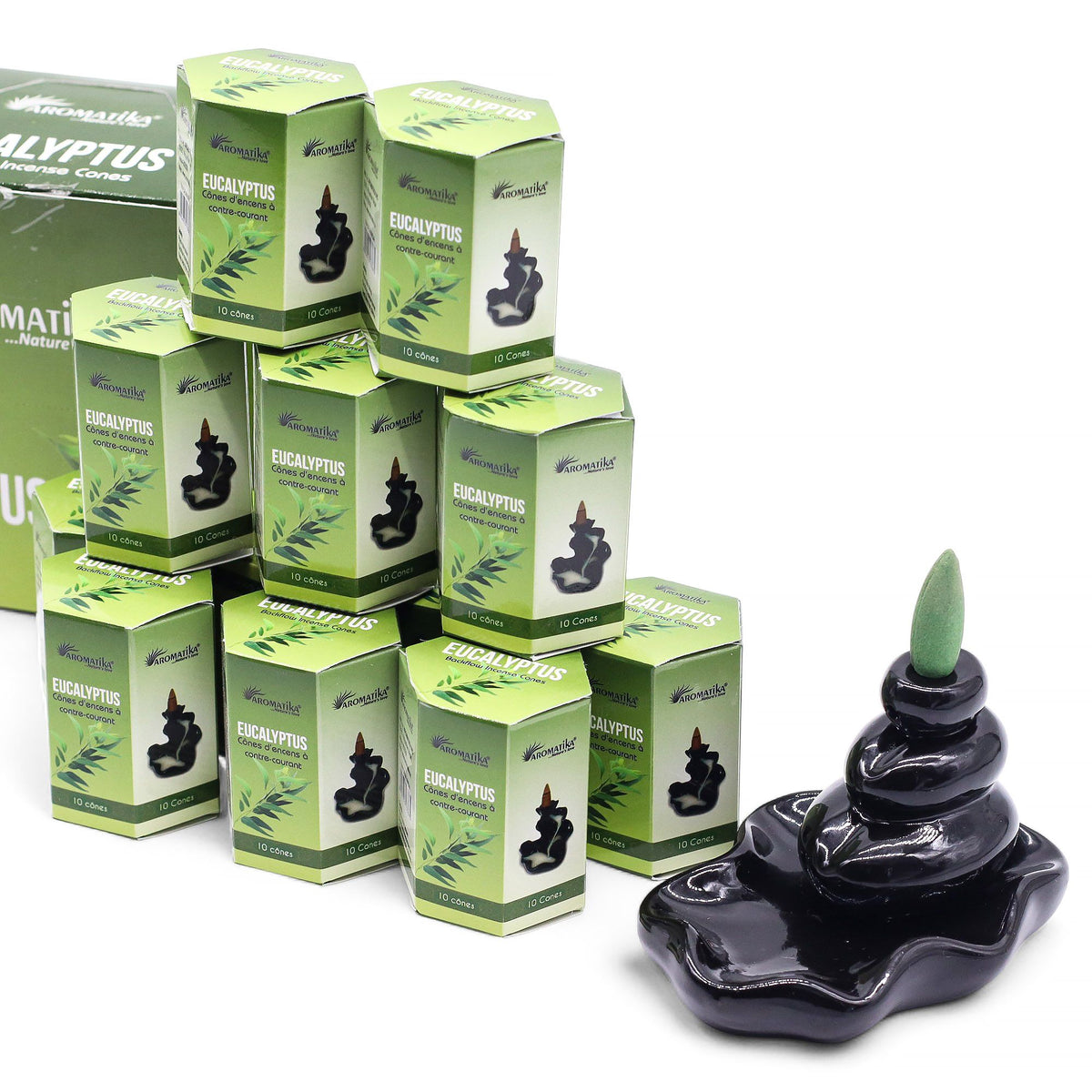 Aromatika Masala Backflow Incense  Cones - Eucalyptus