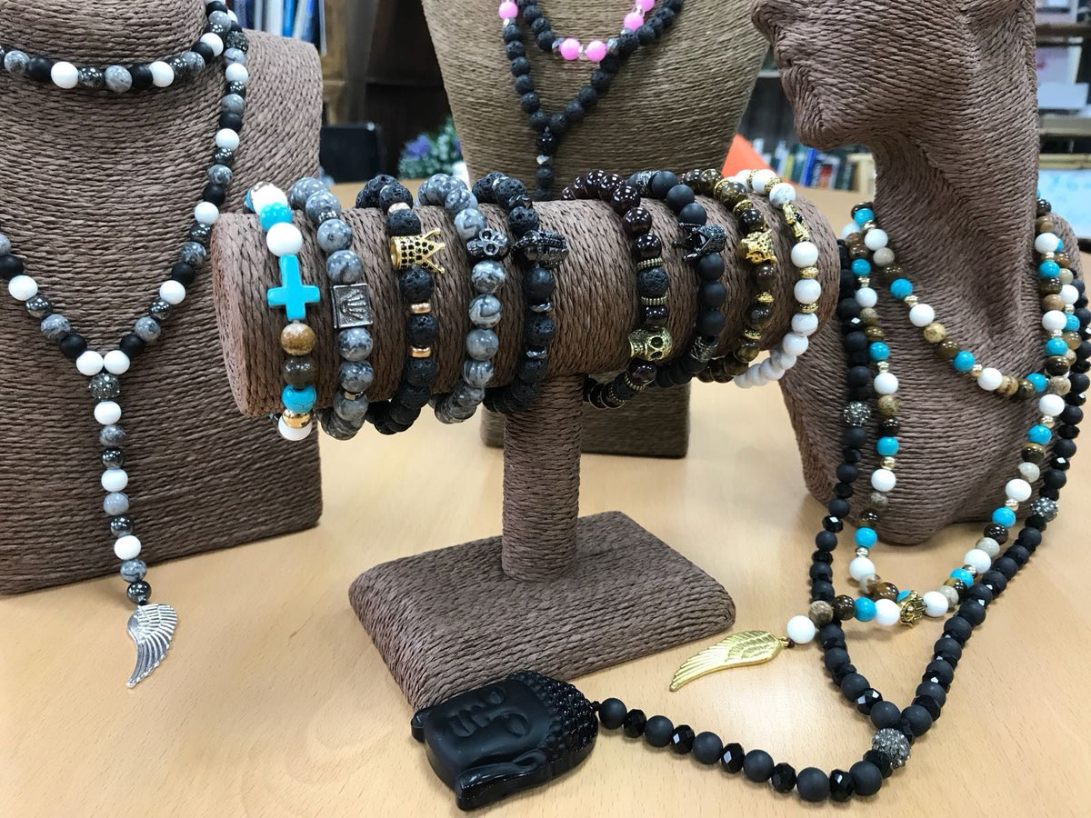 Grey Agate Crown Ingot Bracelet