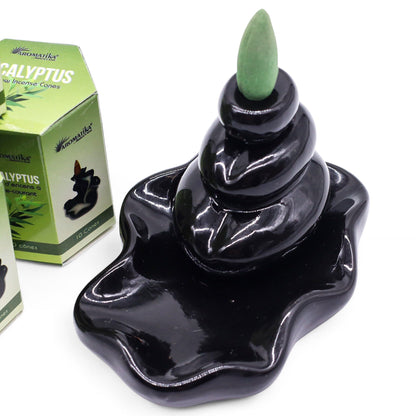 Aromatika Masala Backflow Incense  Cones - Eucalyptus