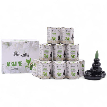 Aromatika Masala Backflow Incense Cones - Jasmine