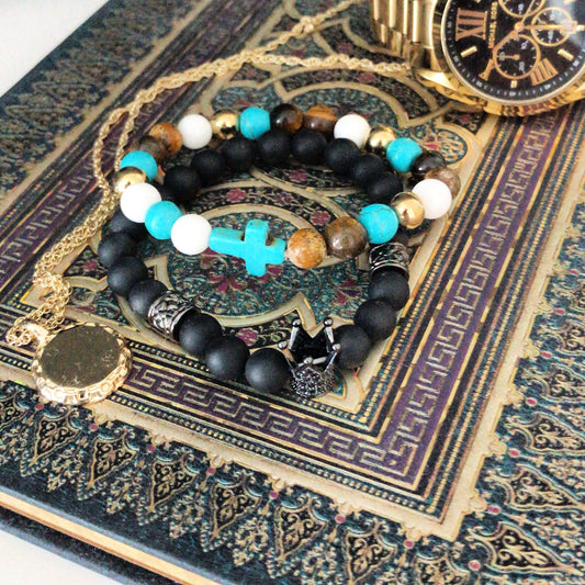 White Stone Gold Hamsa Bracelet