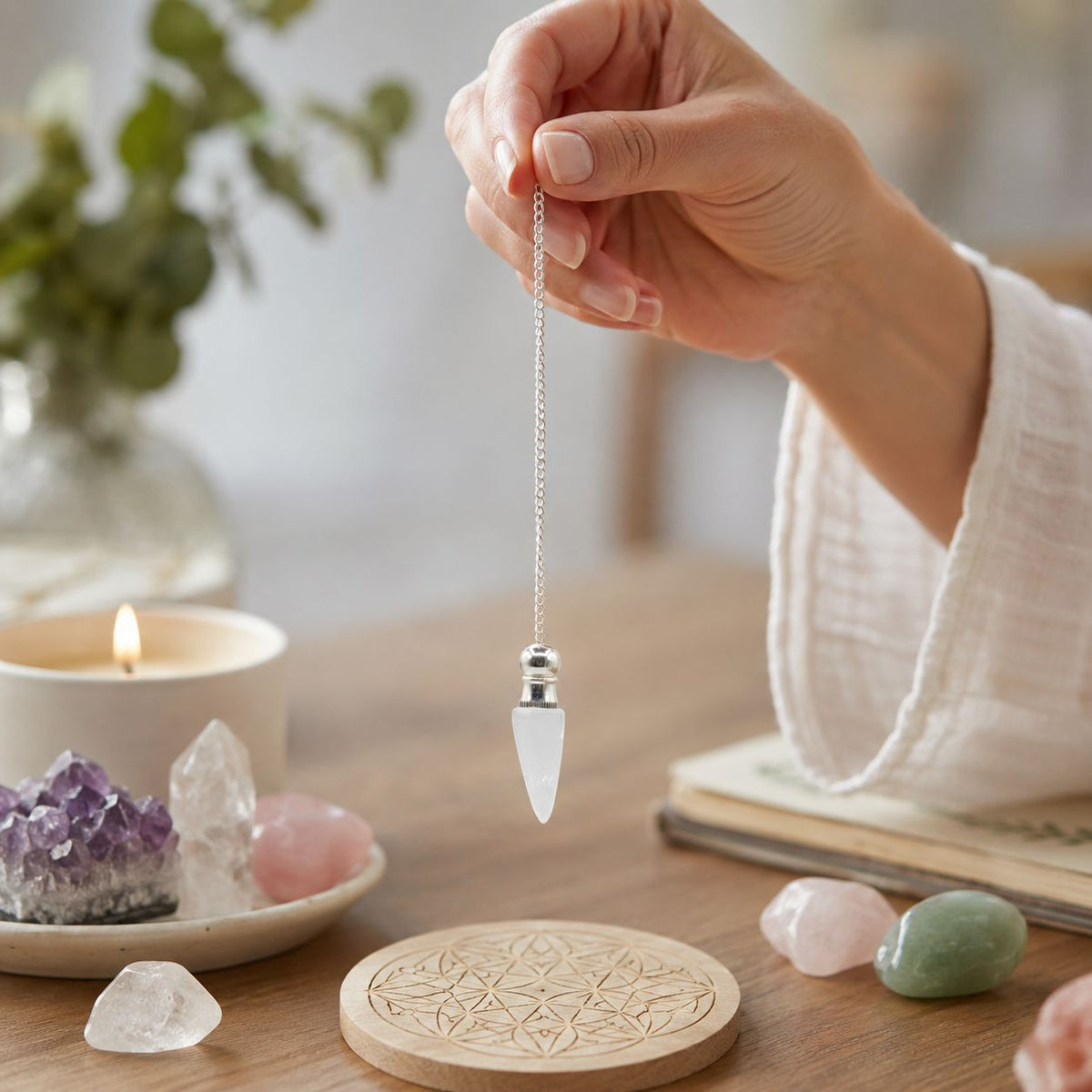 Secret Cavity Discovery of Truth Pendulum - Clear Quartz