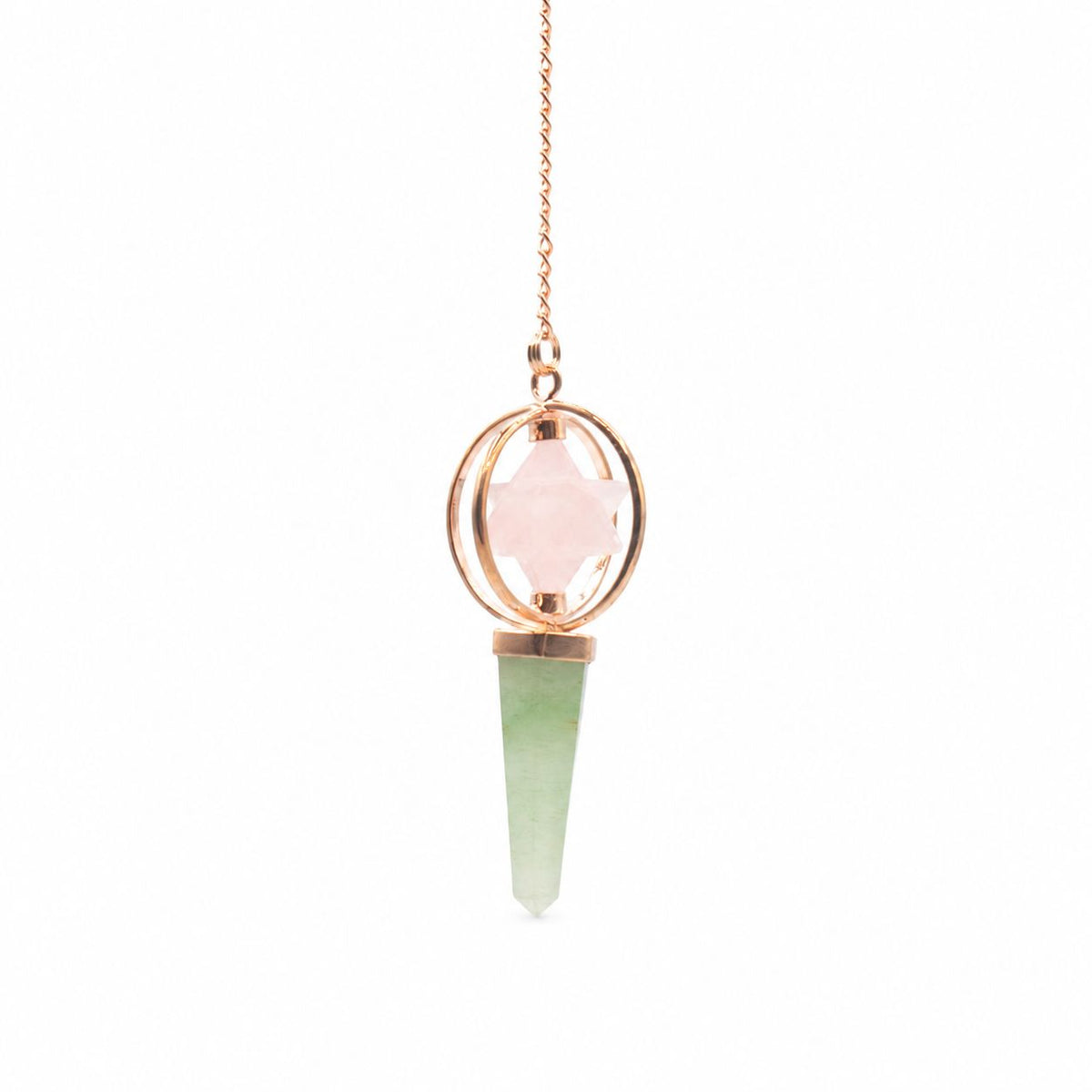 Heart Compass - Rose Quartz & Green Aventurine