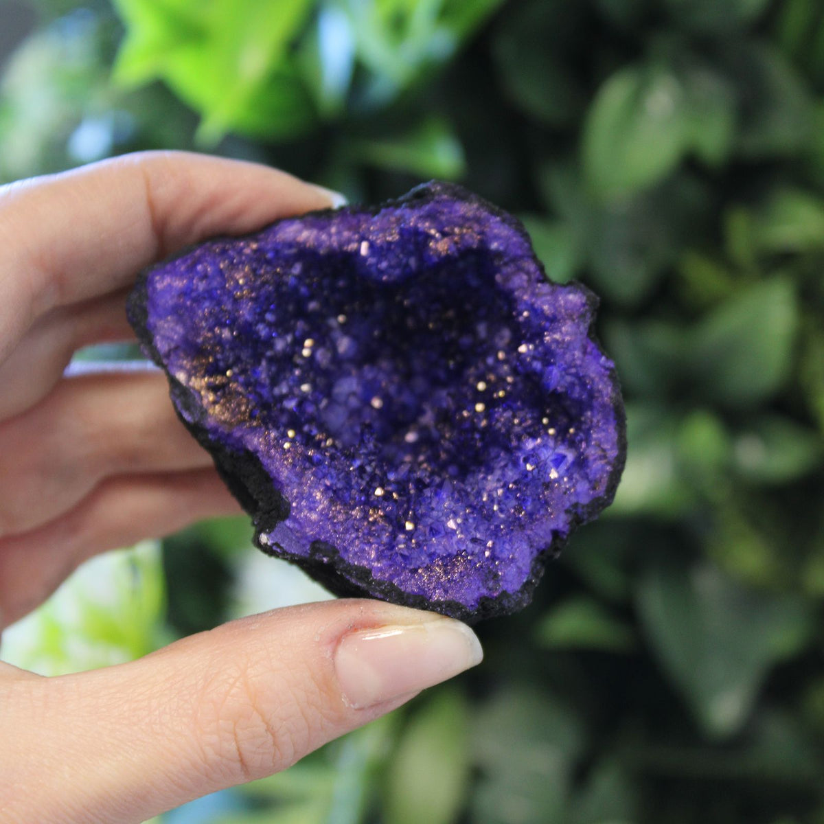 Calsite Geodes - Black Rock - Turqoise / Purple
