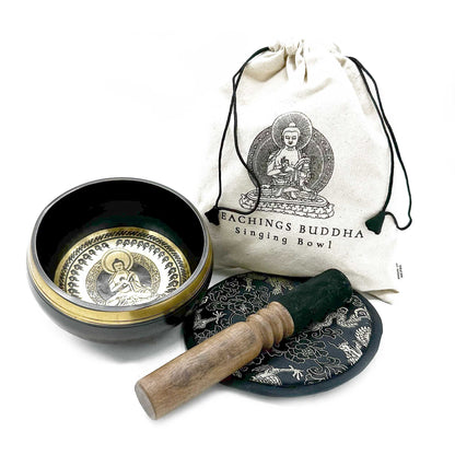 Engraved Singing Bowl Gift Set - Teachings Buddha