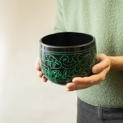 Cauldron Singing Bowl - Magic Mushroom - Green