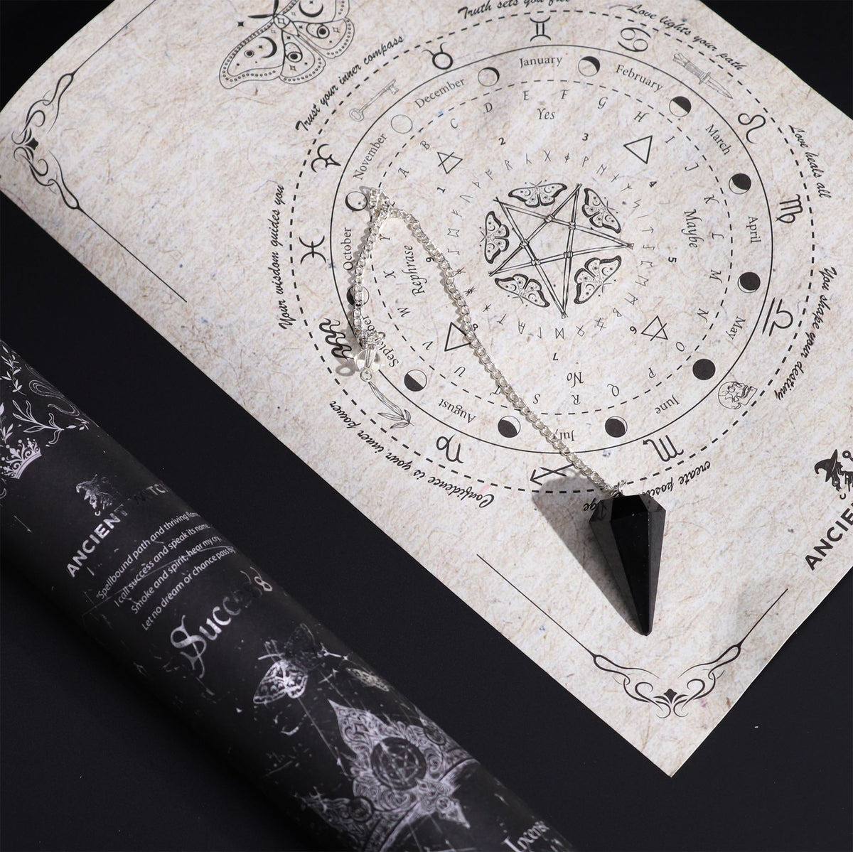 Ancient Witch Spell Incense - Success - Obsidian Pendulum