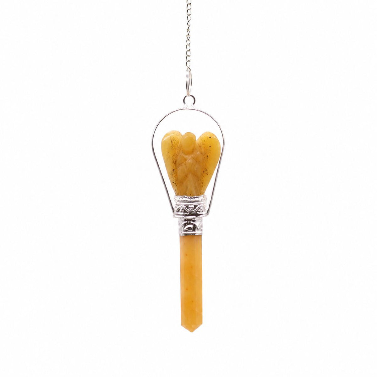 Angel Pendulum with Ring - Yellow Quartz