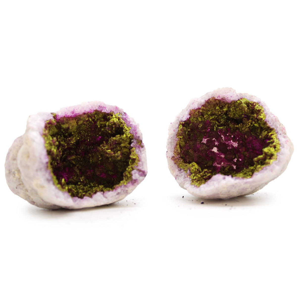 Calsite Geodes - Natural Rock - Pink & Gold