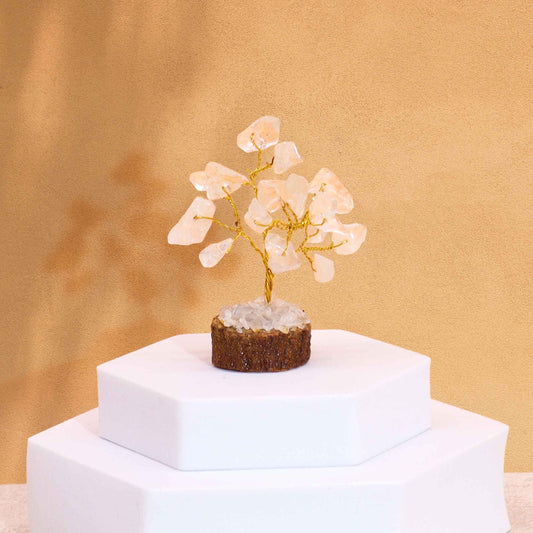 Mini Gemstone Tree On Wood Base - Rock Quartz
