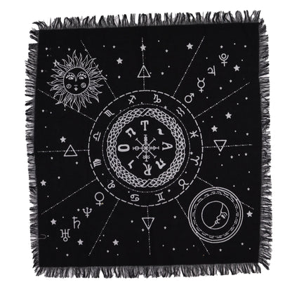 Fringed Altar Cloth -  Moon & Sun Chart