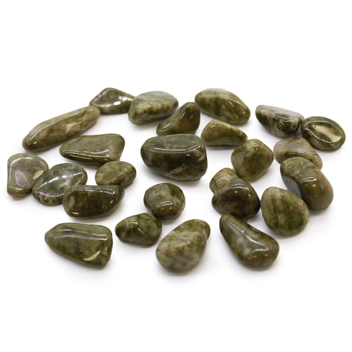 Small Tumble Stones - Epidote Snowflake