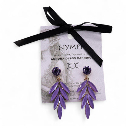 Lavender Vintage Glass Fairy Earrings