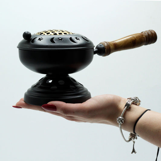 Large Iron Censer on Stand Incense Burner