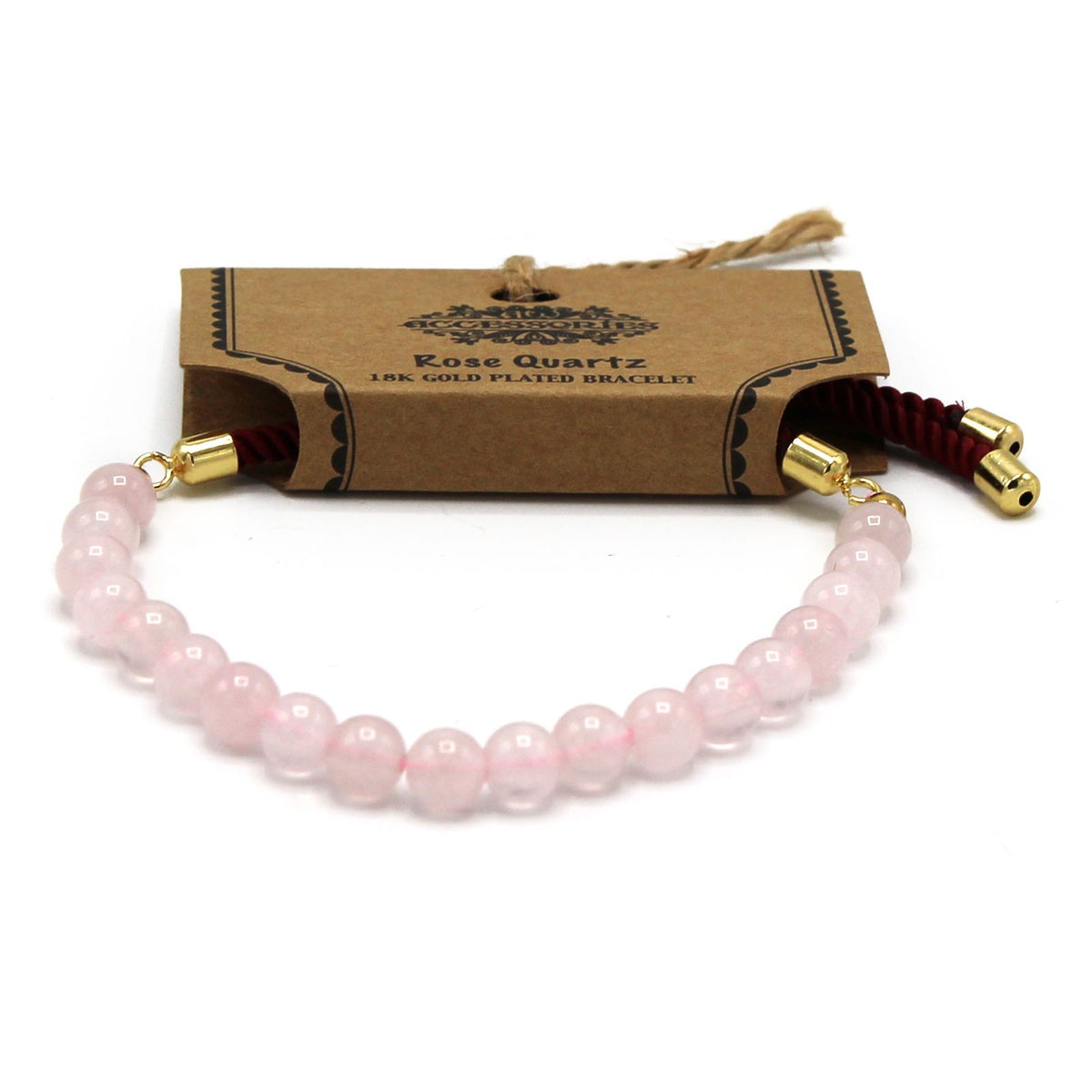 Bordeaux String Bracelet - Rose Quartz